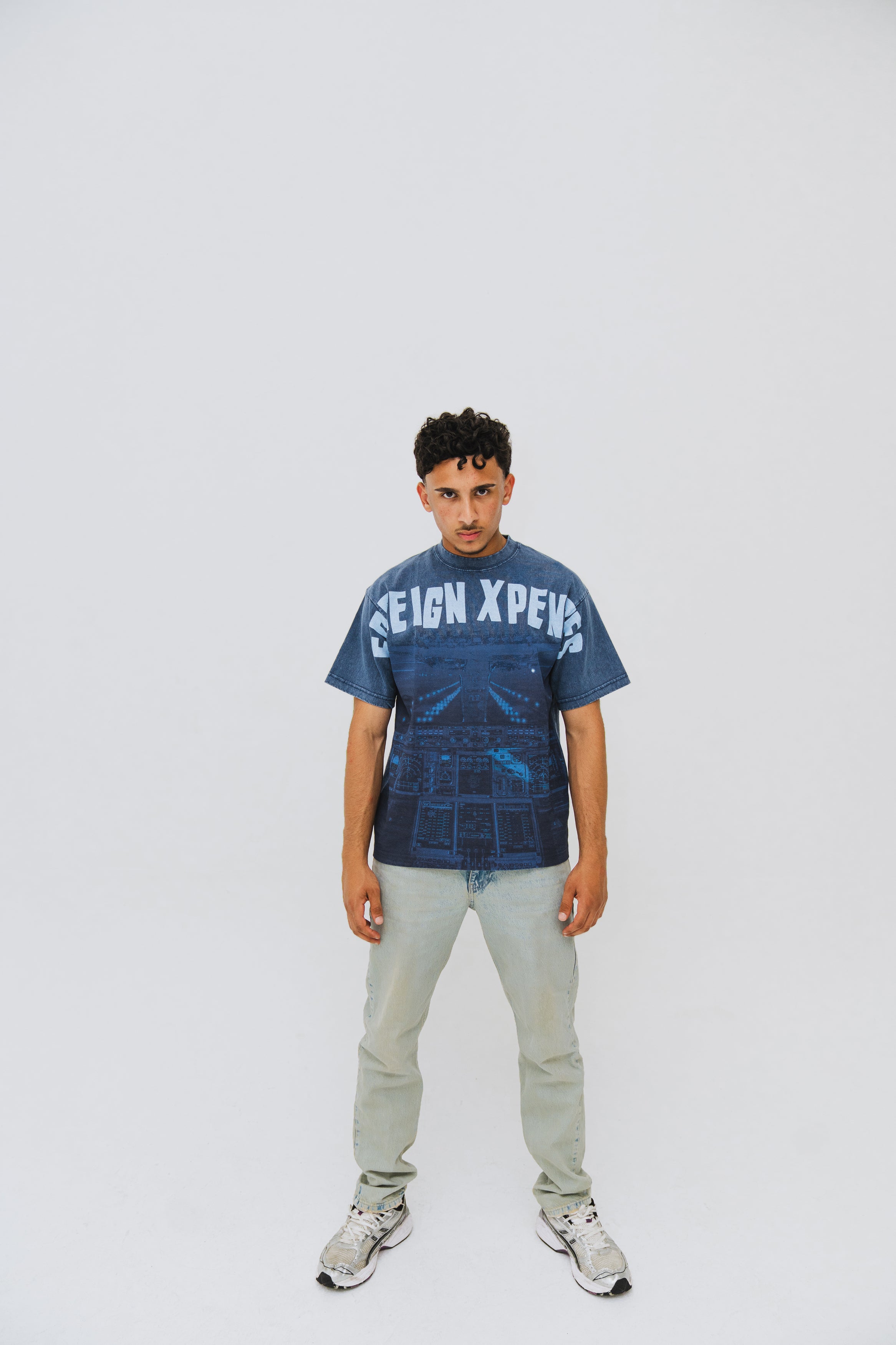 'Pilots POV' Washed Blue T-Shirt