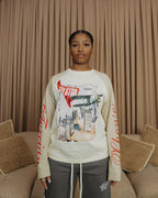 Beige x Red Flystr8 Long Sleeve Tee