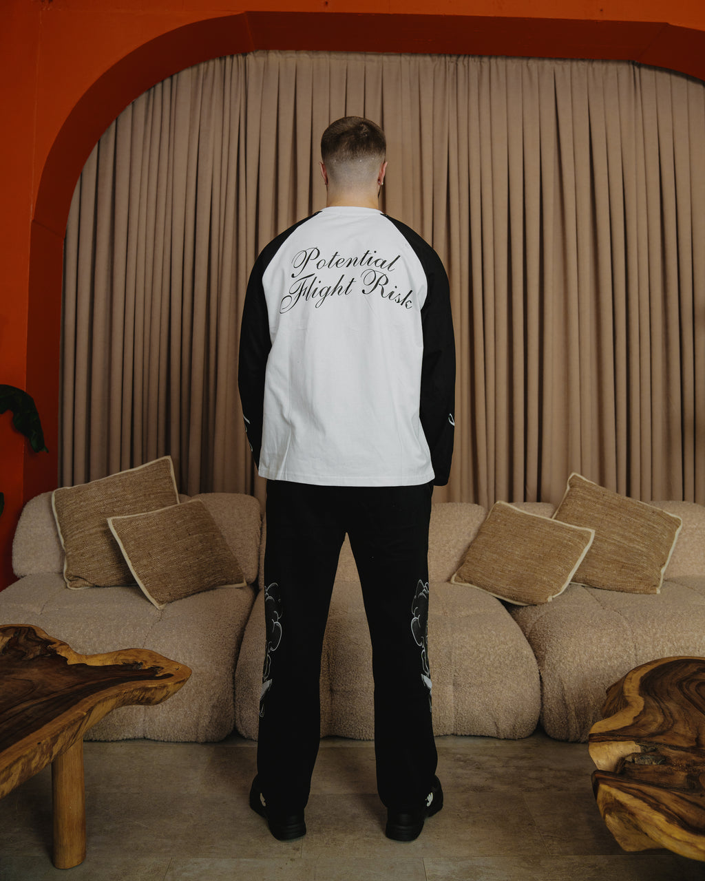 Black x White Flystr8 Long Sleeve Tee