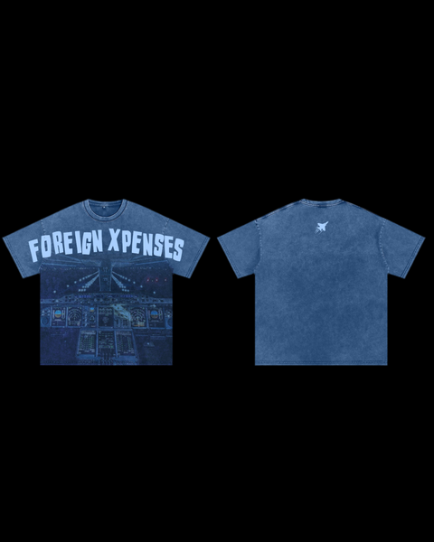 'Pilots POV' Washed Blue T-Shirt