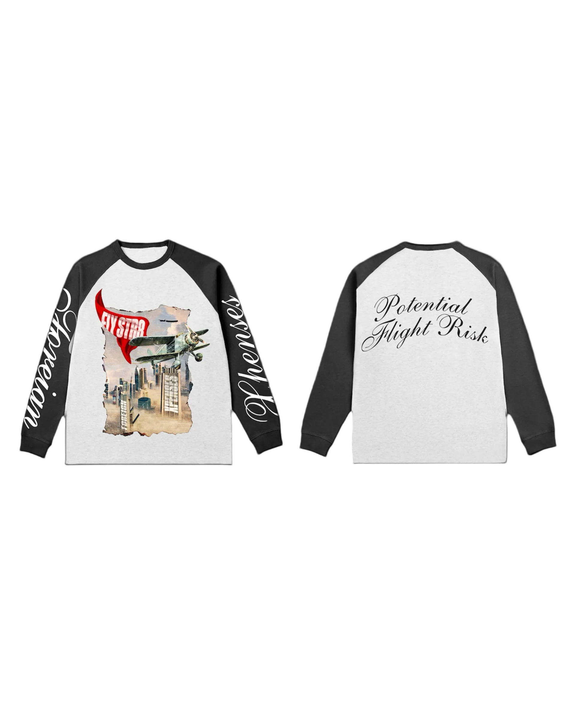 Black x White Flystr8 Long Sleeve Tee