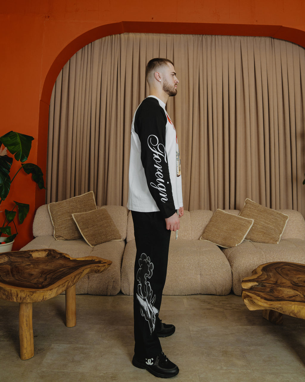 Black x White Flystr8 Long Sleeve Tee