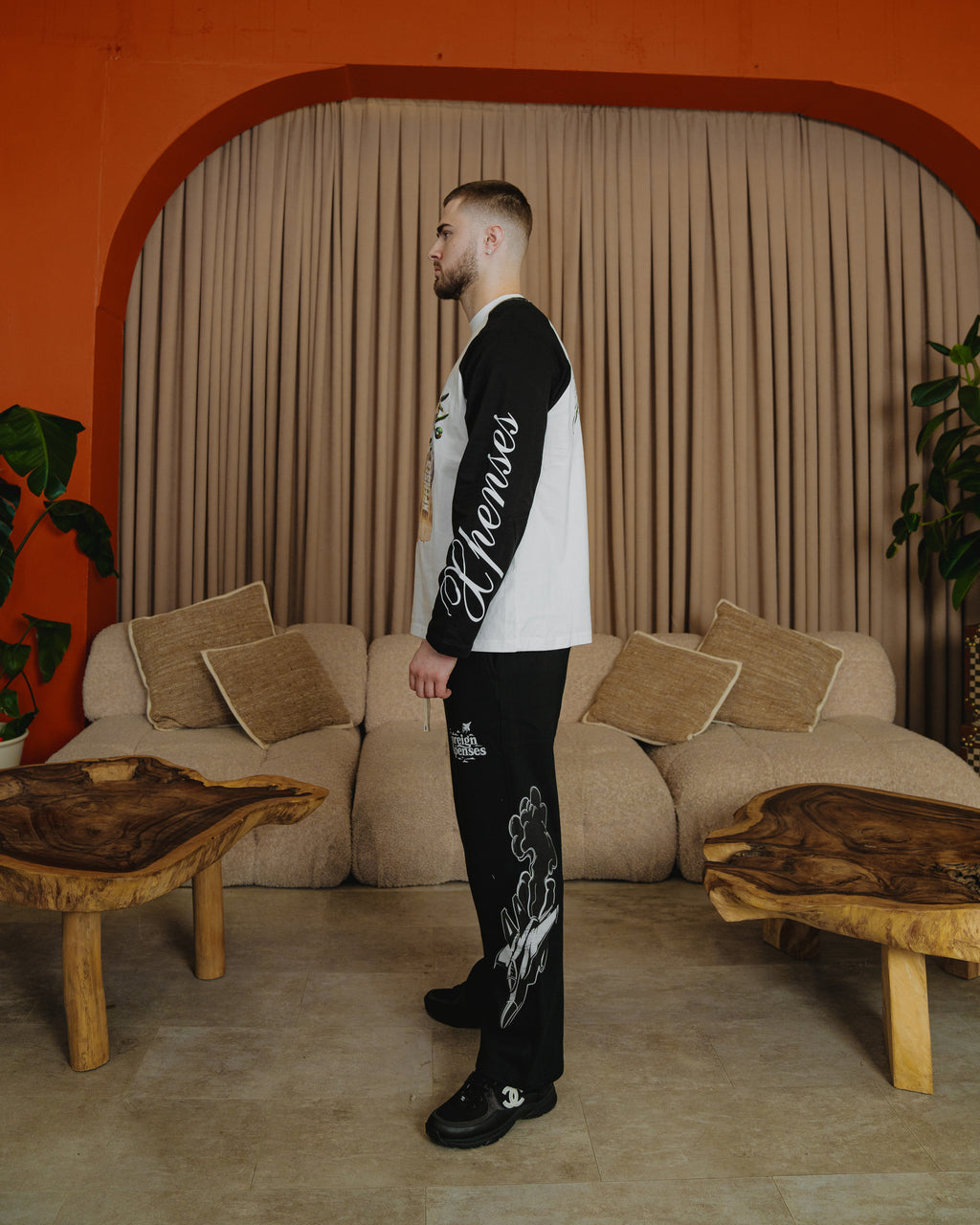 Black x White Flystr8 Long Sleeve Tee