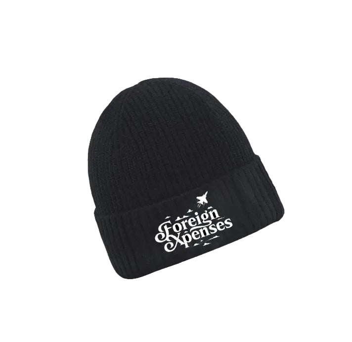 Foreign Xpenses Embroidered Cuffed Beanie - Black